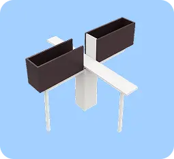 Elevated plus maze apparatus for measuring anxiety in rodents, featuring open and closed arms on a raised platform.