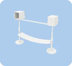 Rotarod performance test apparatus used to assess motor coordination and balance in rodents.