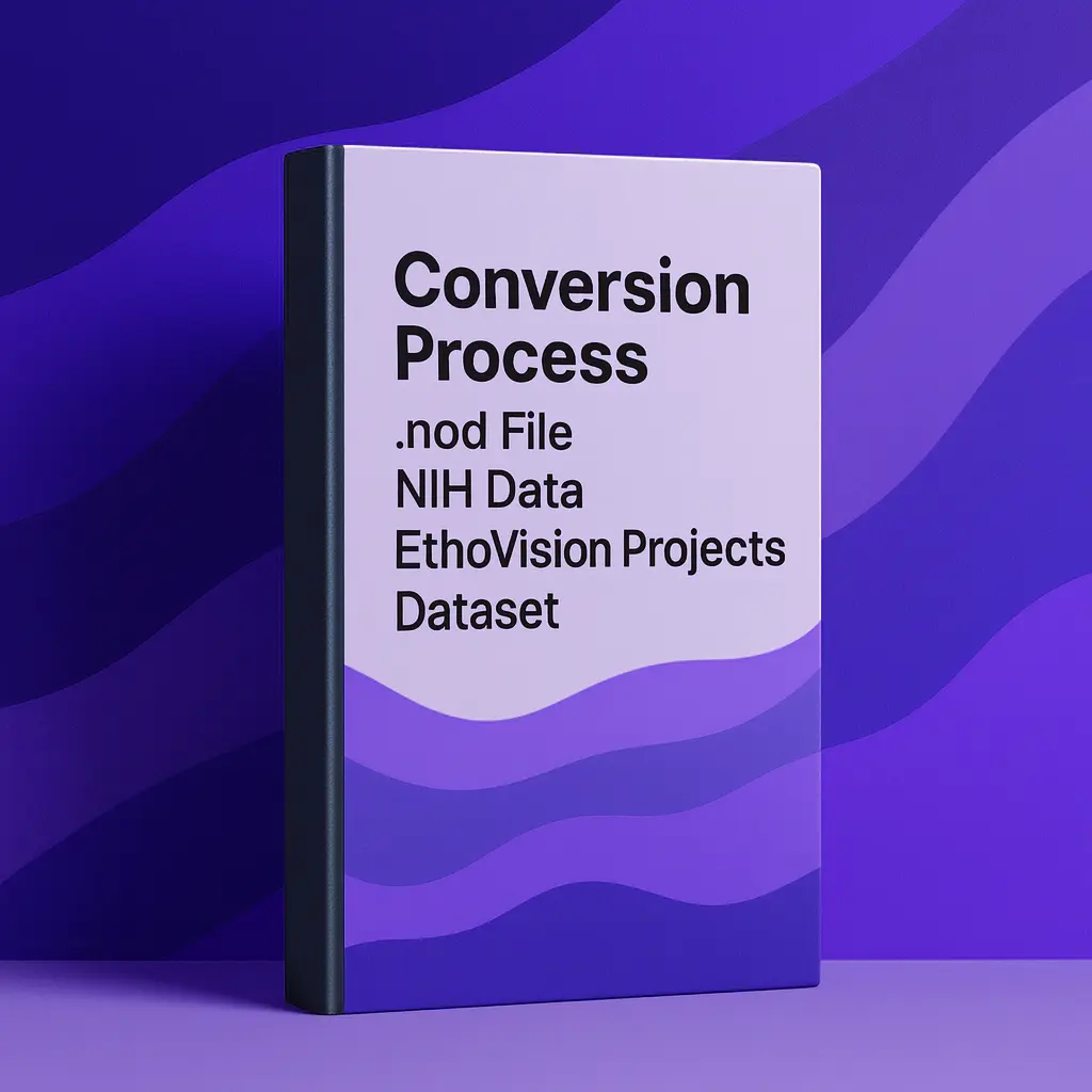 ConductVision converting EthoVision .nod files into CSV, JSON-LD, and MP4 formats for NIH compliance